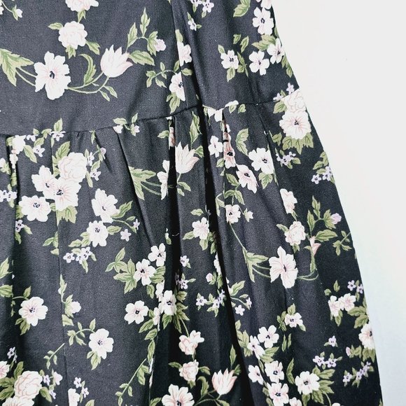 Vintage 1980's Joni Blair Floral Sweetheart Neckline Button-up Jumpsuit - Picture 9 of 12